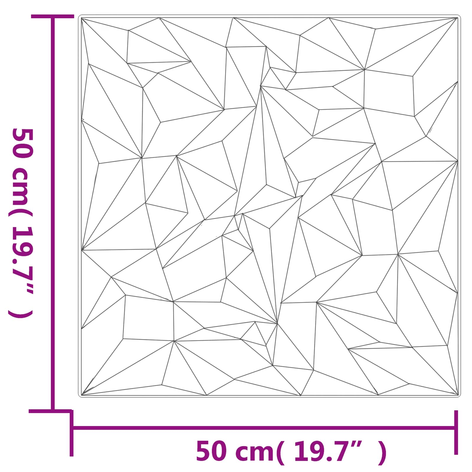 Zidne panele 24 pcs Crna 50 x 50 cm XPS pjena