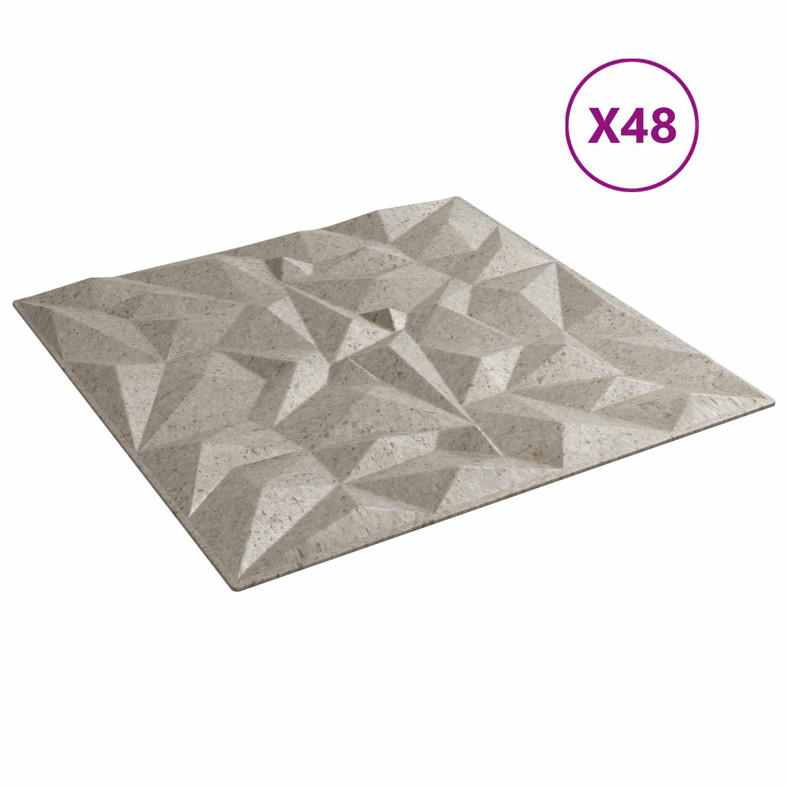 Zidne panele 48 pcs Ametist beton 50 x 50 cm XPS pjena