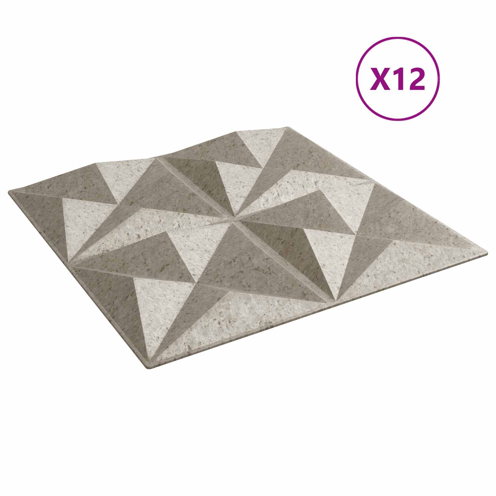 Zidne panele 12 pcs Origami beton 50 x 50 cm XPS pjena