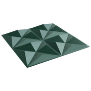 Zidne panele 48 pcs Origami zelena 50 x 50 cm XPS pjena