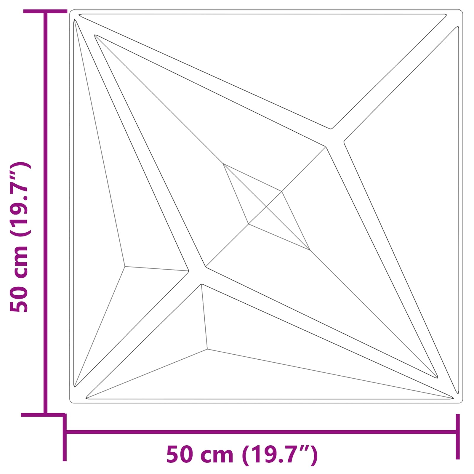 Zidne panele Zvijezda 48 pcs Zvijezda siva 50 x 50 cm XPS pjena