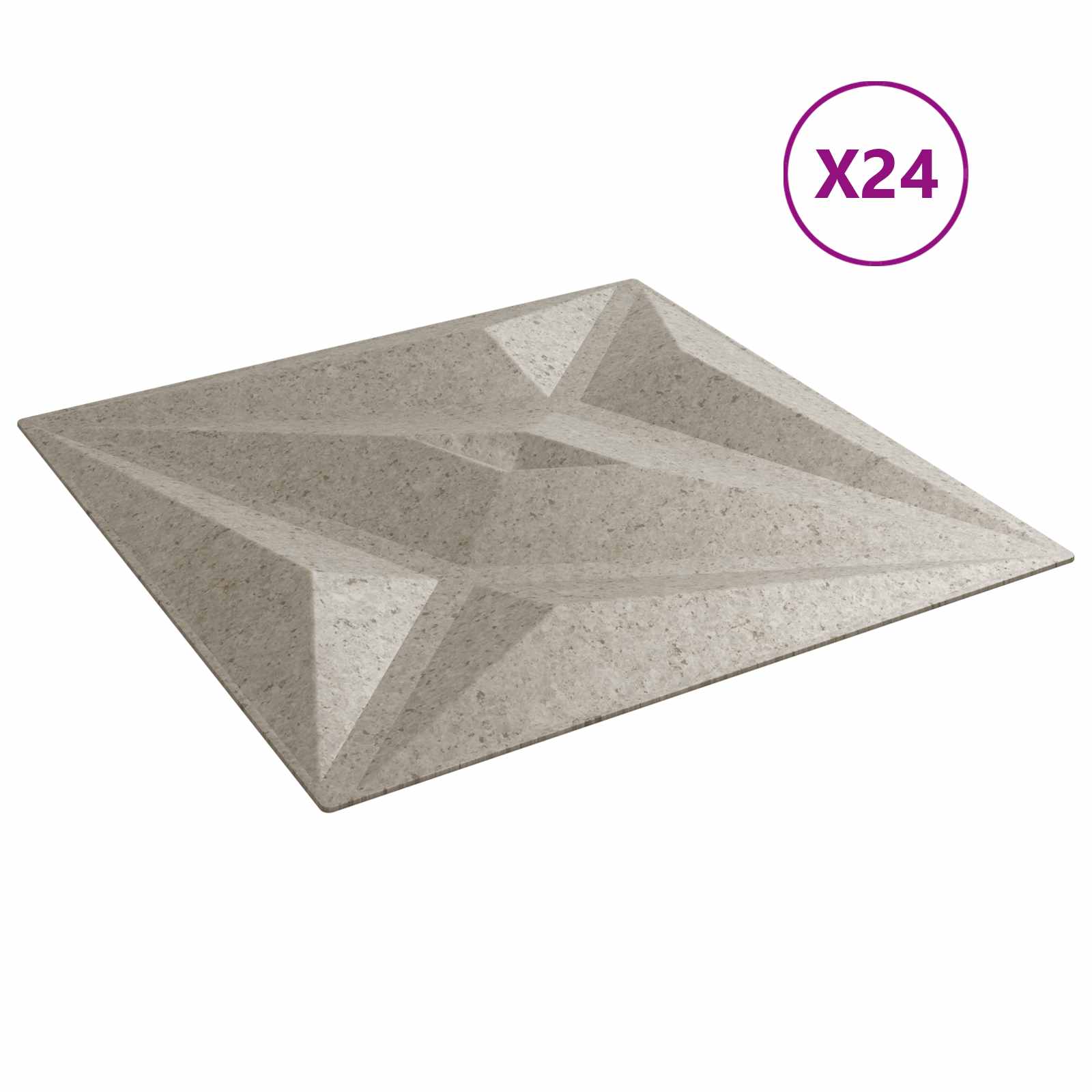 Zidne panele 24 pcs Zvijezda beton 50 x 50 cm XPS pjena