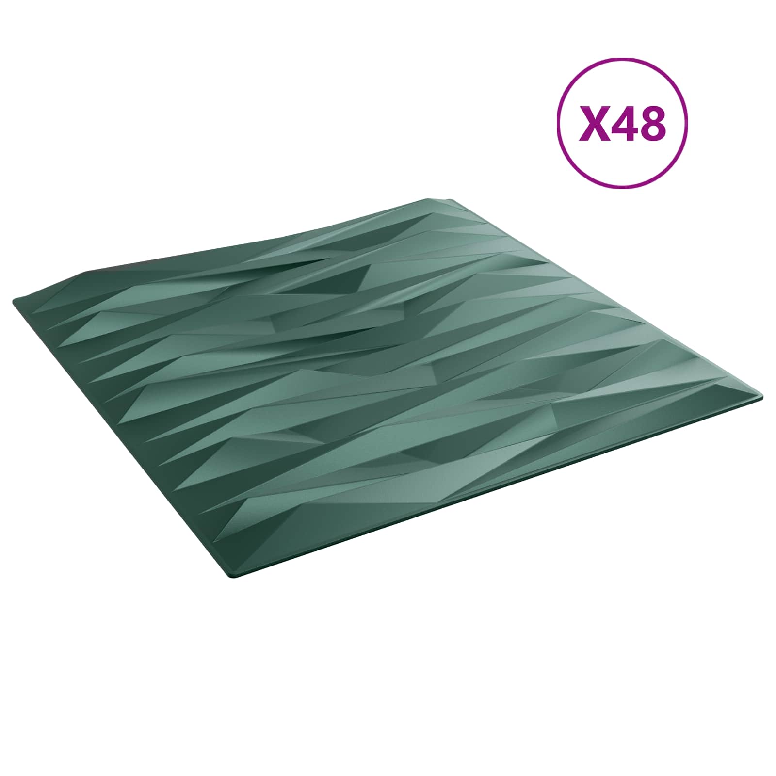 Zidne panele 48 pcs Kamen zelena 50 x 50 cm XPS pjena