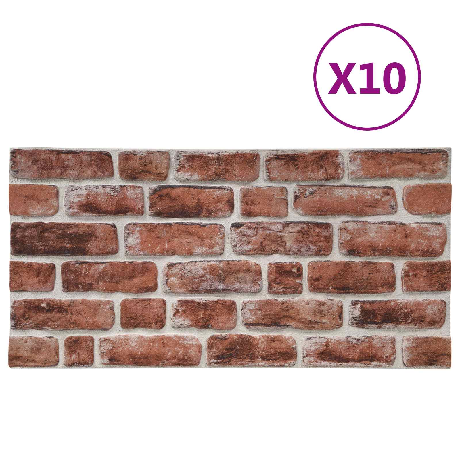 Zidne panele 10 pcs Tamno smeđa i bijela 100 x 50 cm EPS pjena