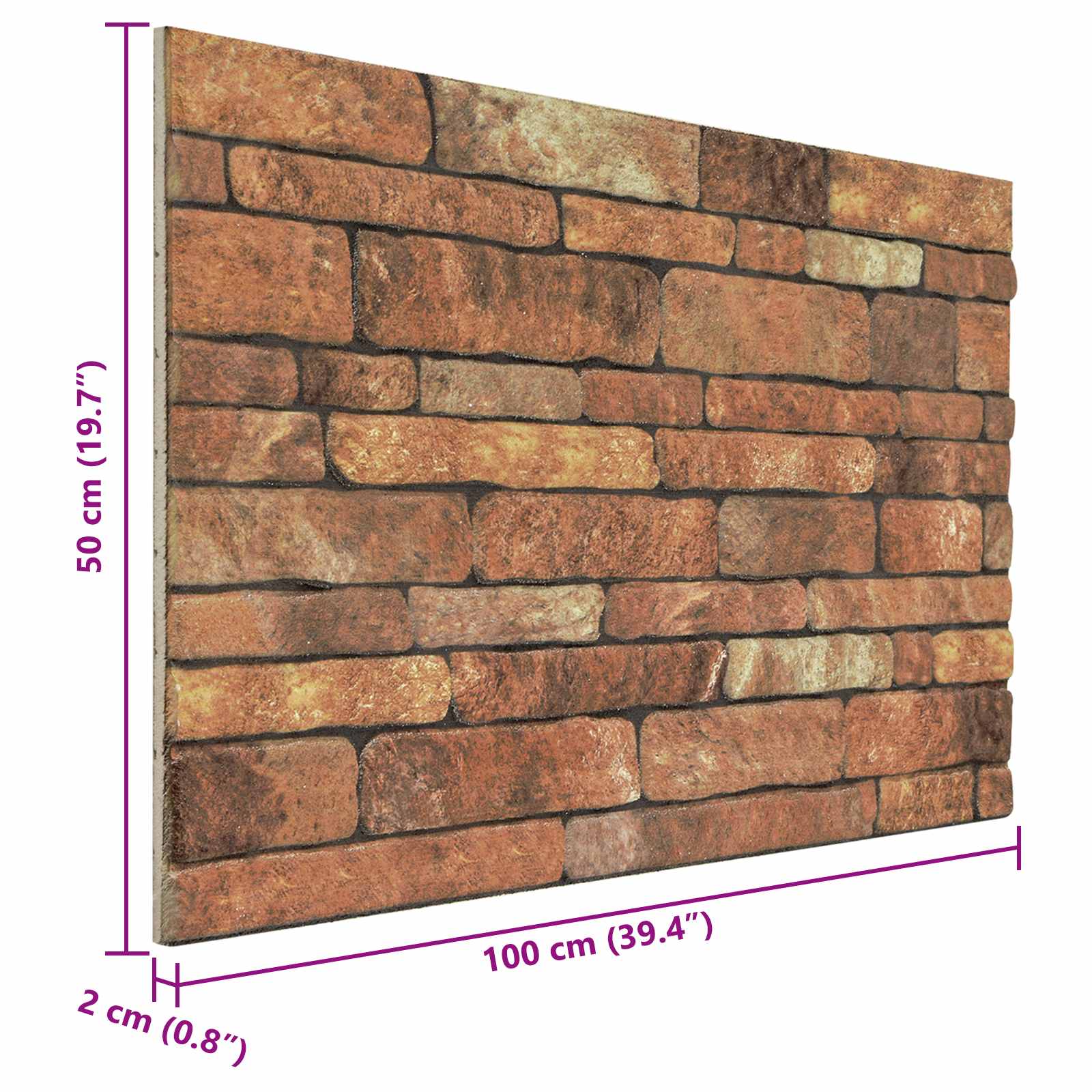 Zidne panele 10 pcs Smeđa i bijela 100 x 50 cm EPS pjena