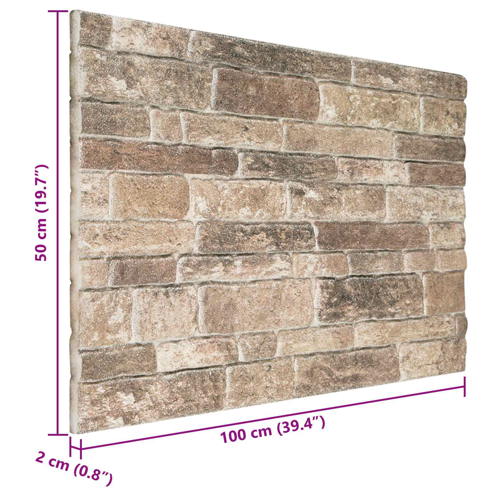 Zidne panele 10 pcs Šareni 100 x 50 cm EPS pjena