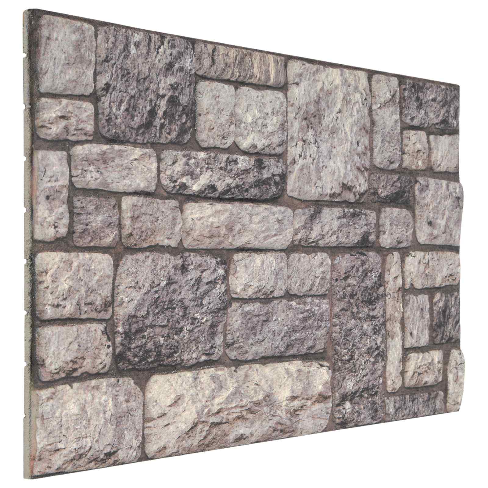 Zidne panele 10 pcs Siva i bijela 100 x 50 cm EPS pjena