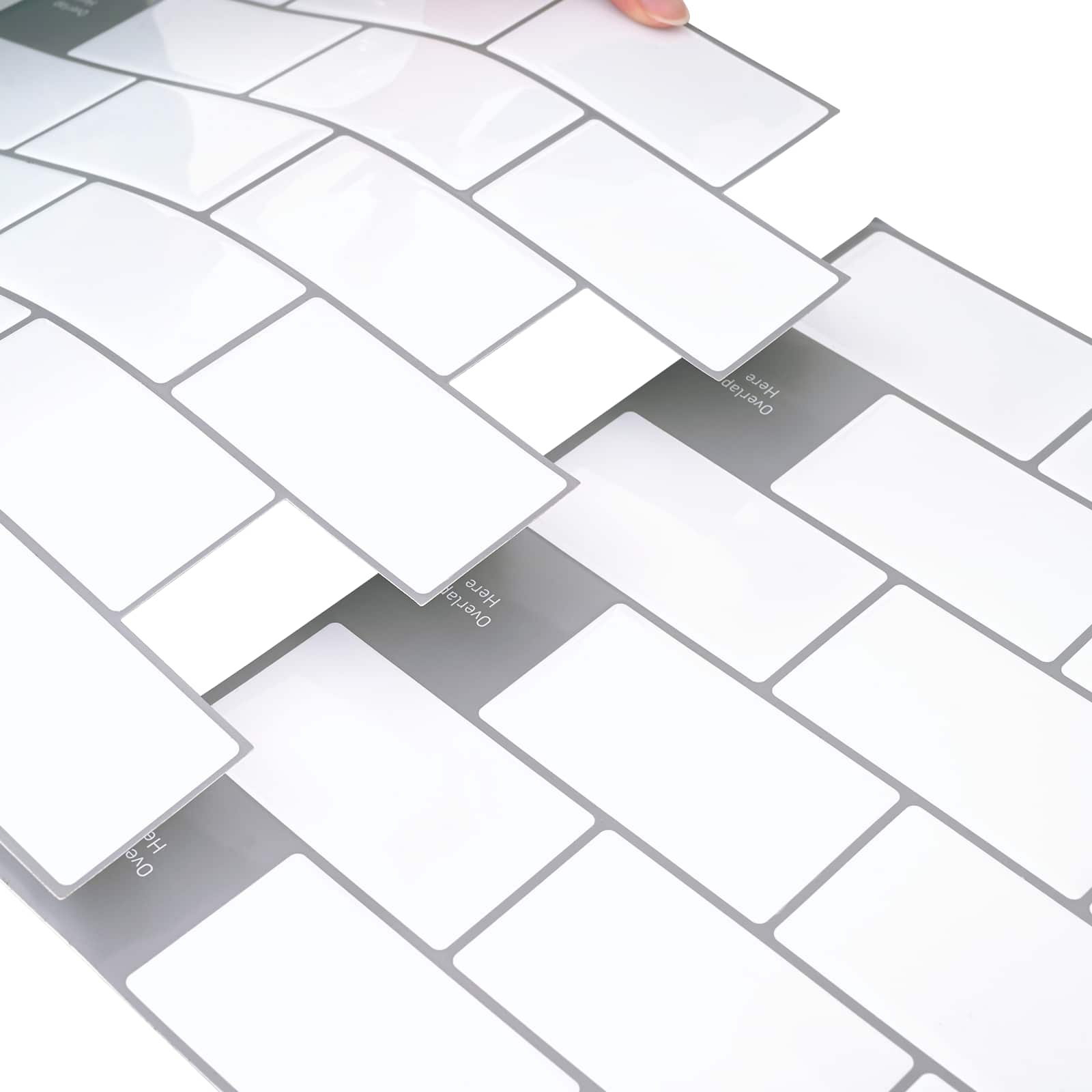 Subway pločica 10 pcs Bijela siva 30 x 30 cm Poliuretan i PET