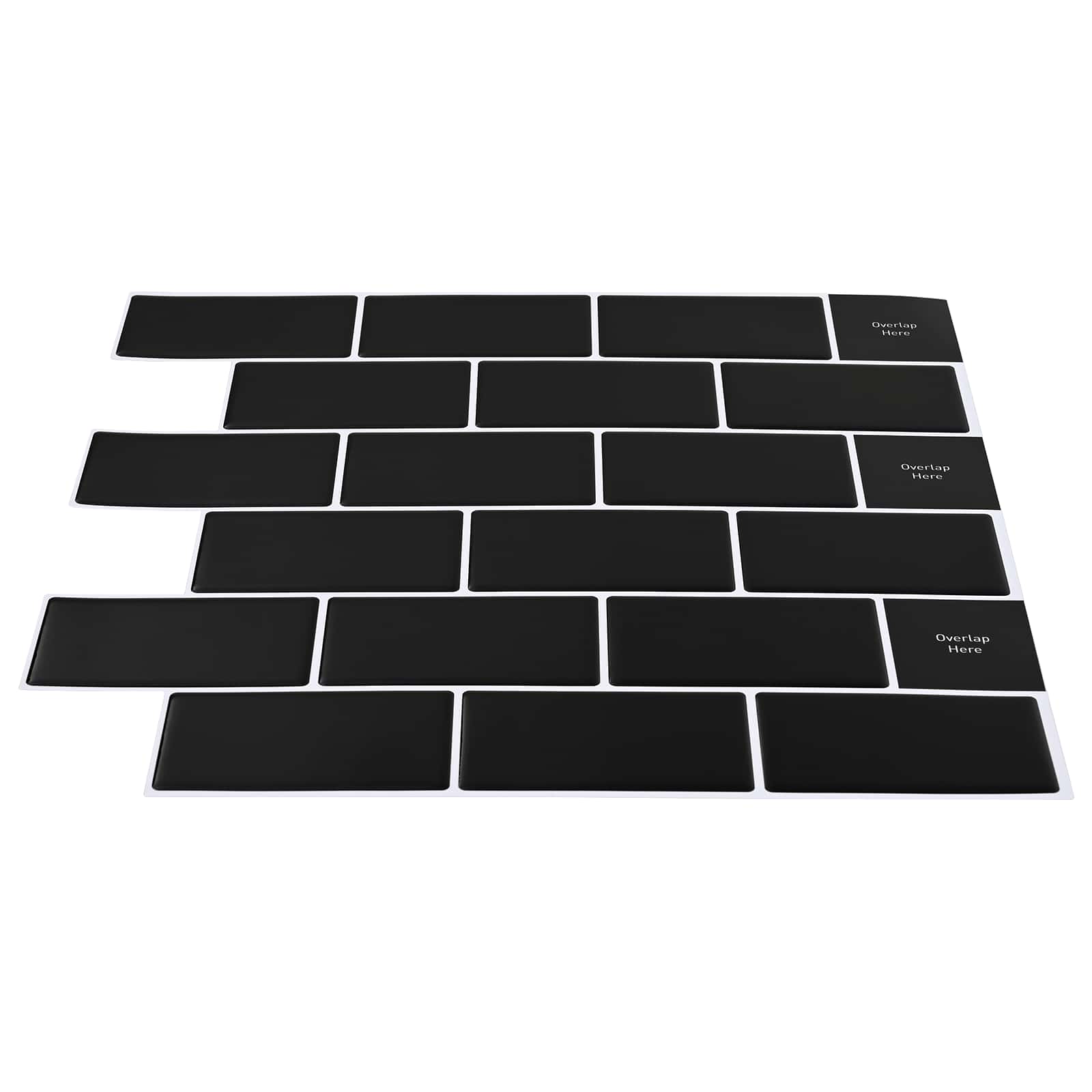 Subway pločica 50 pcs Crna 30 x 30 cm Poliuretan i PET