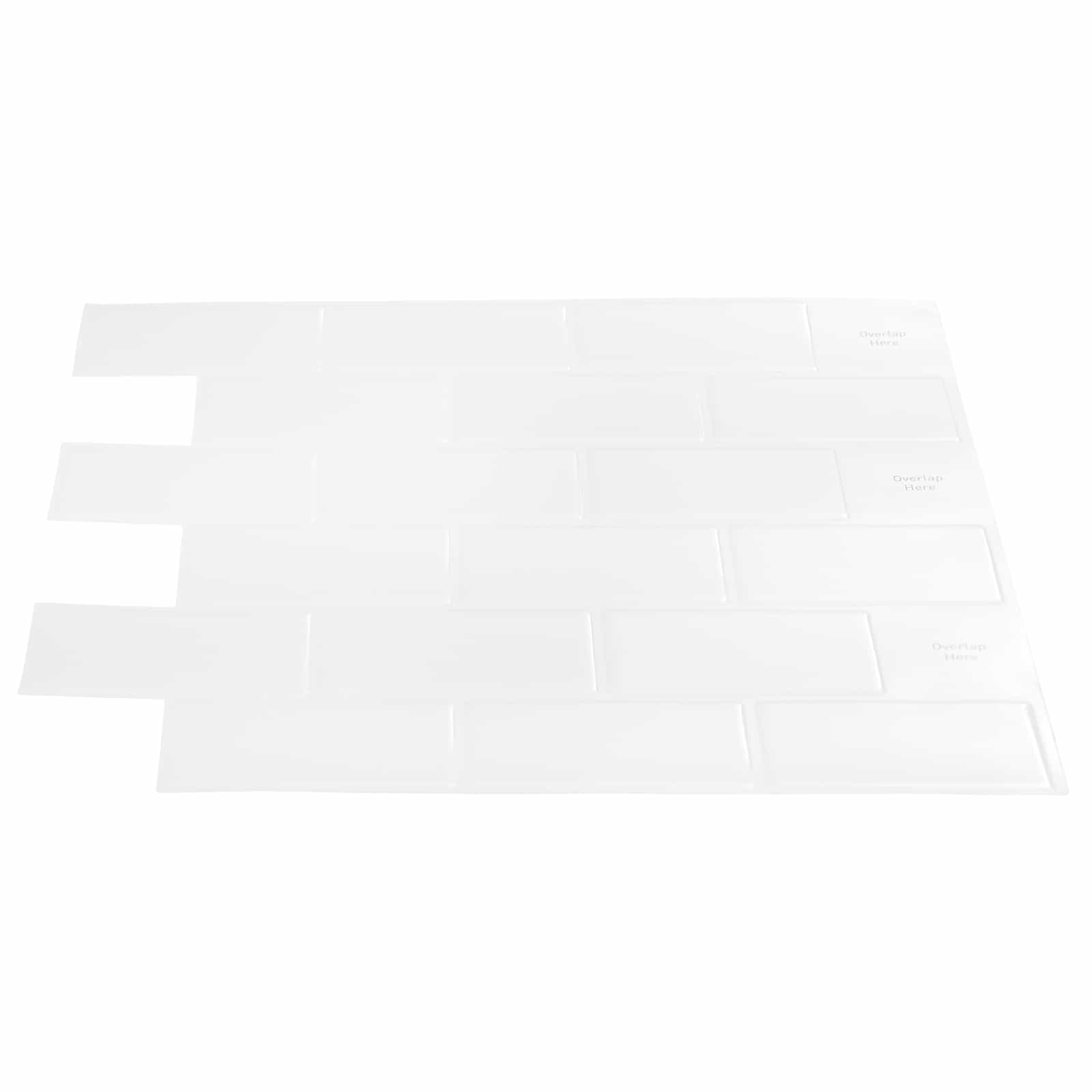 Subway pločica 10 pcs Bijela 30 x 30 cm Poliuretan i PET