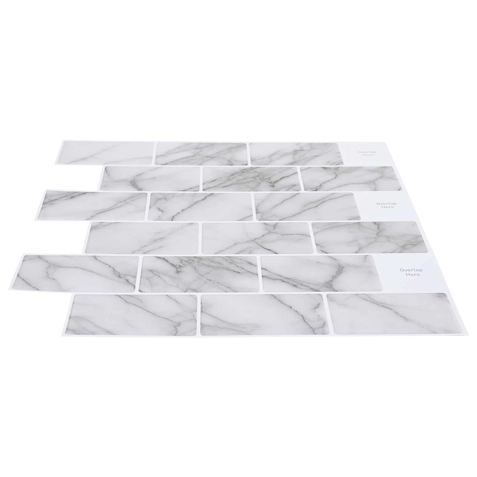 Subway pločica 20 pcs Bijeli mramor 30 x 30 cm Poliuretan i PET
