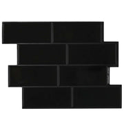 Subway pločica 10 pcs Crna 29 x 21 cm Poliuretan i PET