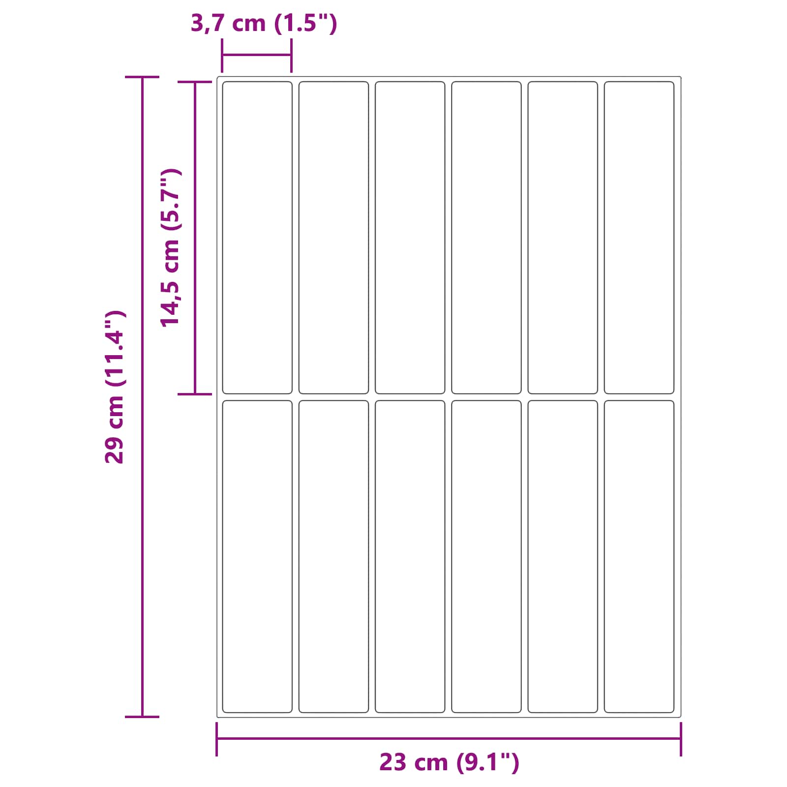 Pravougaona keramika 50 pcs Siva 29 x 23 x 0,08 cm