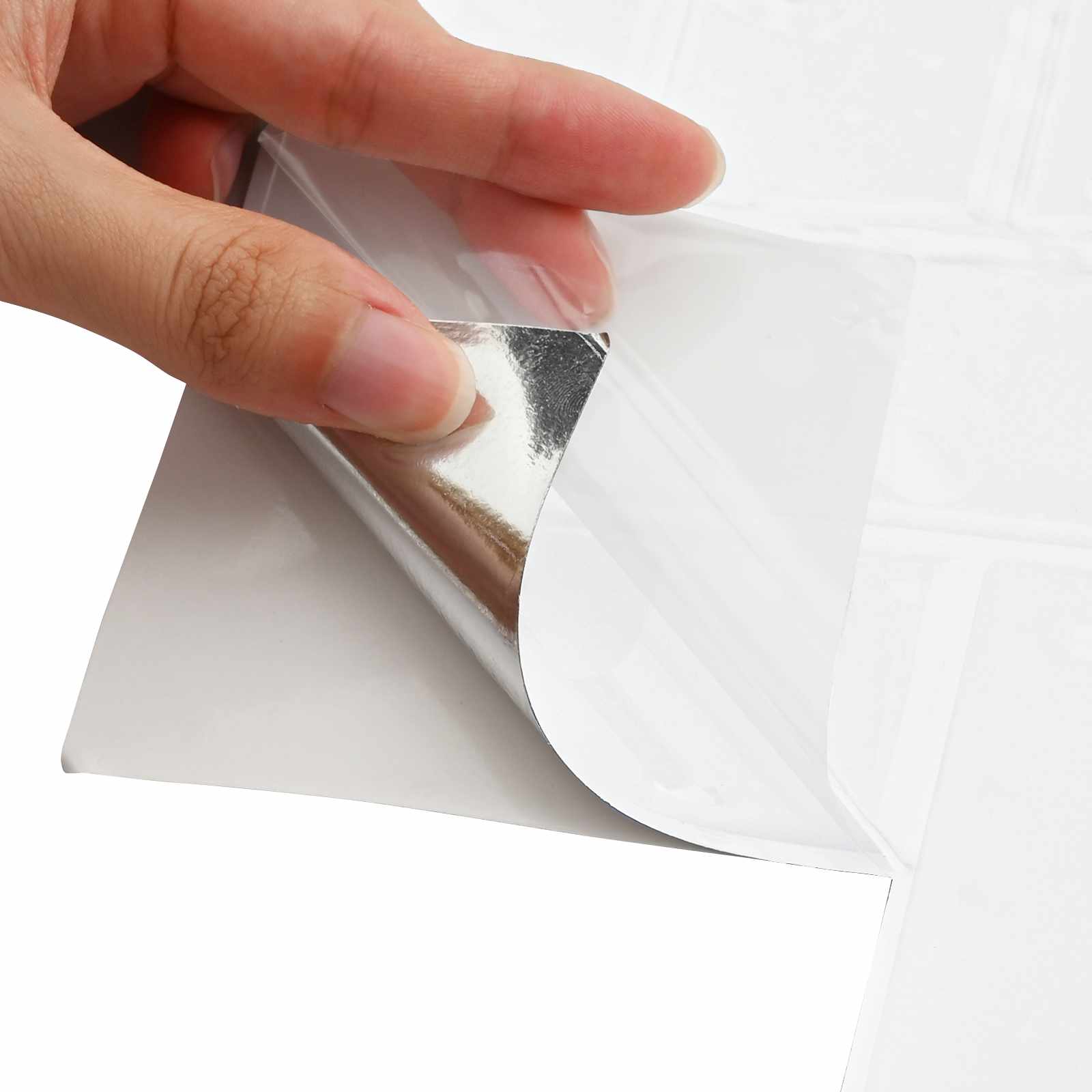 Pločica riblja kost 20 pcs Bijela 30 x 30 cm Poliuretan i PET