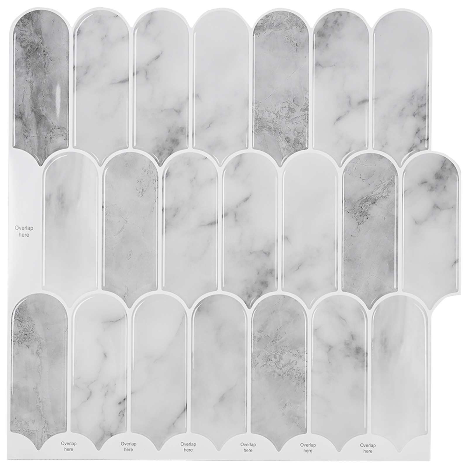 Pernata pločica 10 pcs Sivi mramor 30 x 30 cm Poliuretan i PET