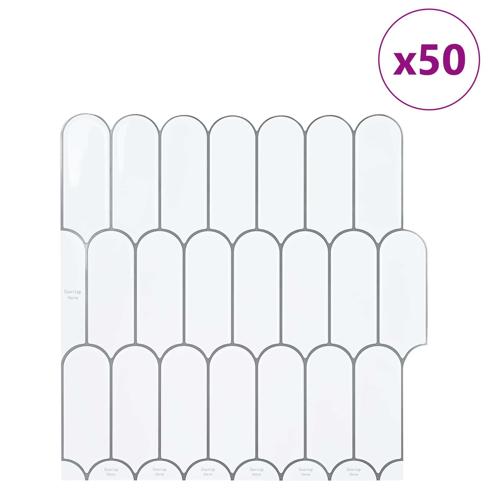 Pernata pločica 50 pcs Bijela siva 30 x 30 cm Poliuretan i PET
