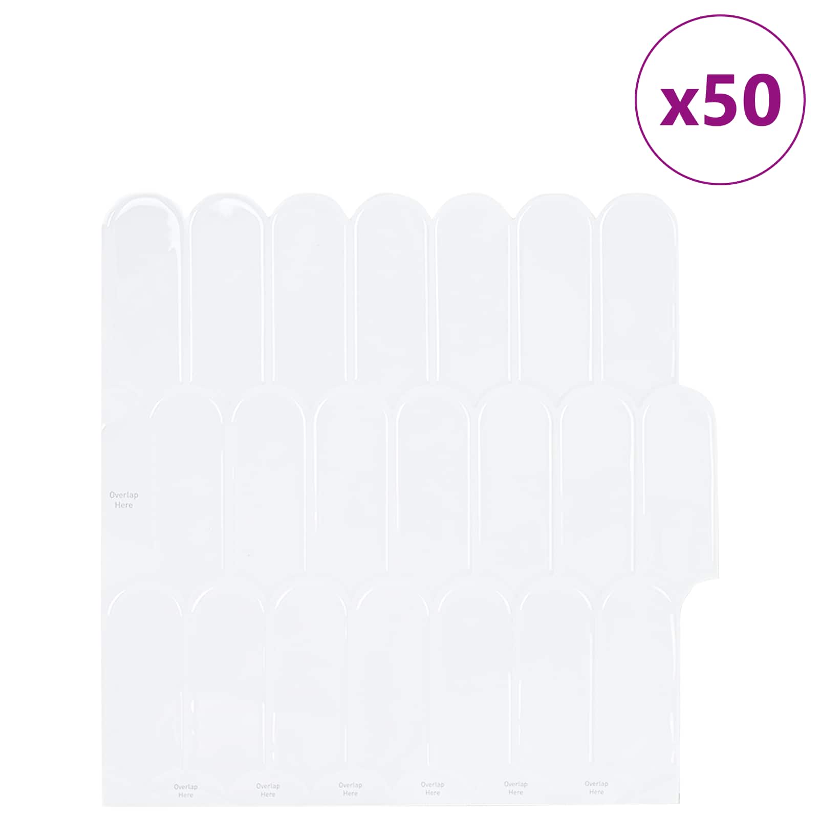 Pernata pločica 50 pcs Bijela 30 x 30 cm Poliuretan i PET