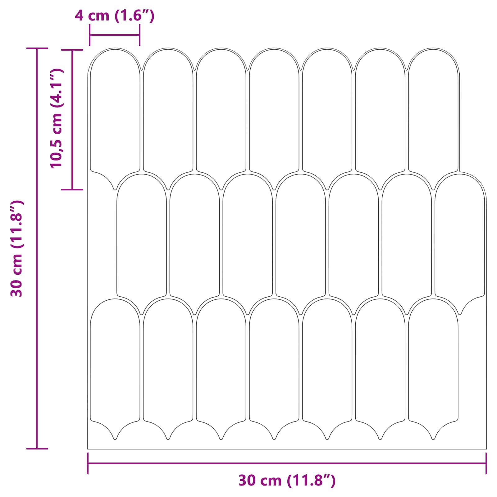 Pernata pločica 20 pcs Ružičasta 30 x 30 cm Poliuretan i PET
