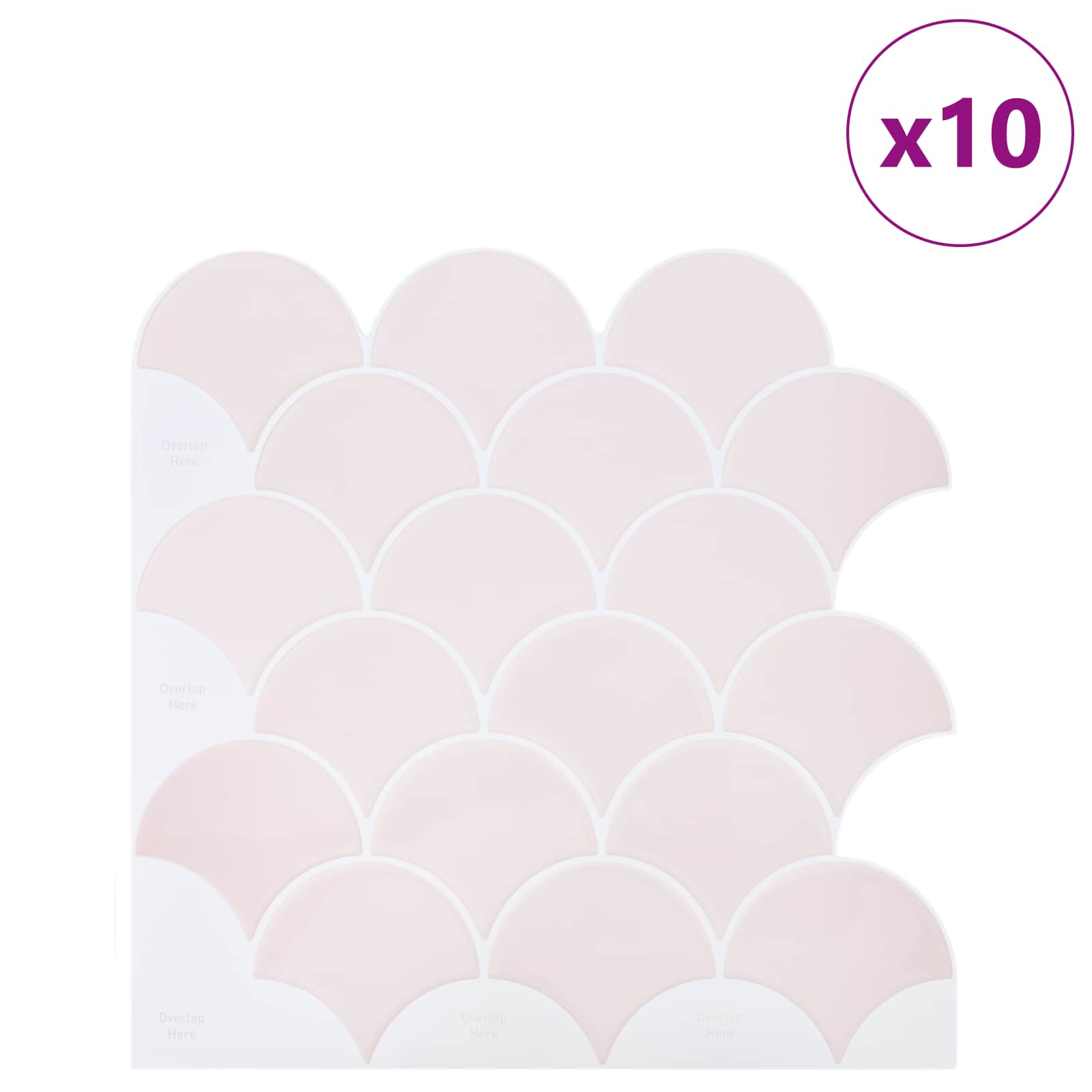 Pločica riblje ljuske 50 pcs Svijetlo ružičasta 30 x 30 cm