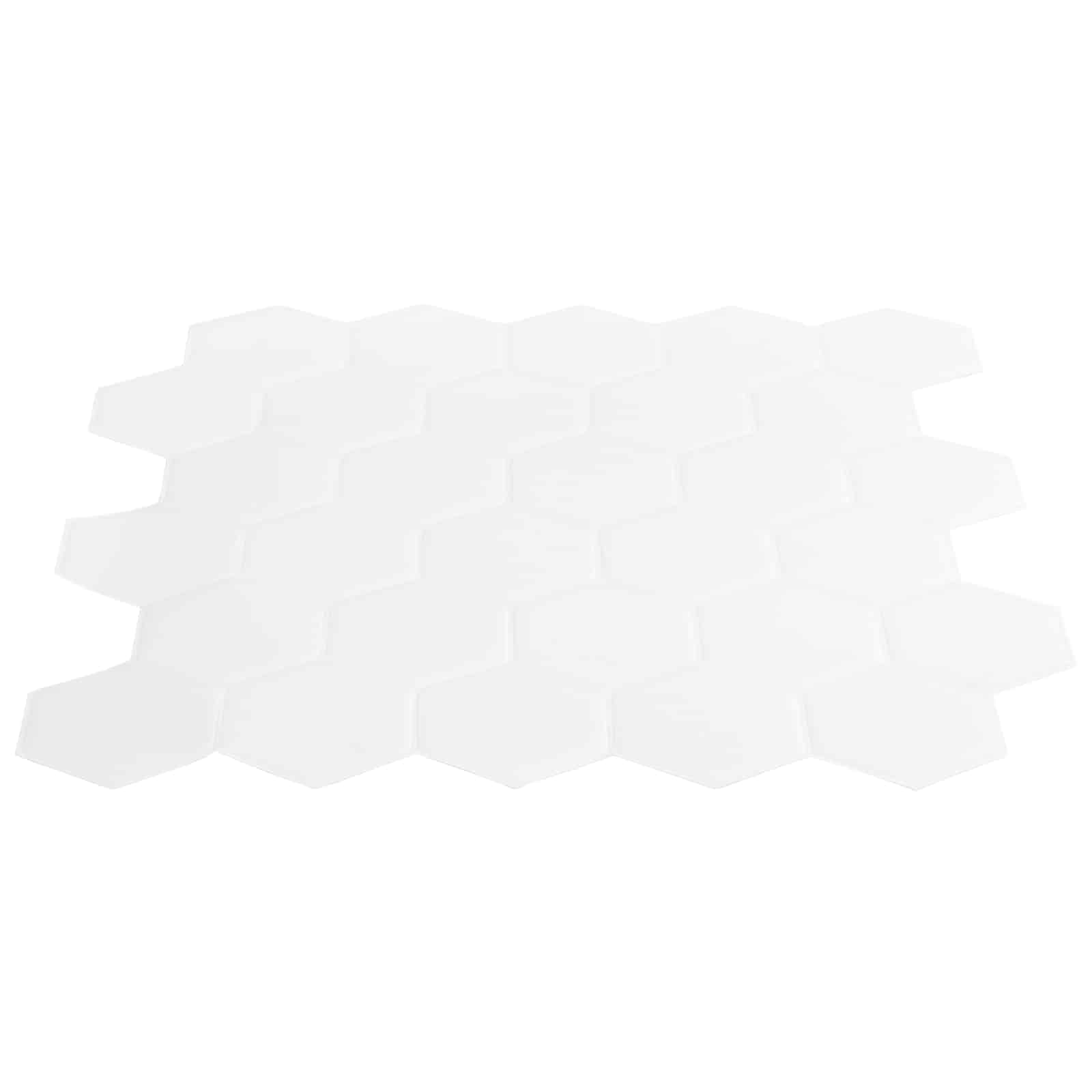 Heksagonska pločica 20 pcs Bijela 30 x 30 cm Poliuretan i PET