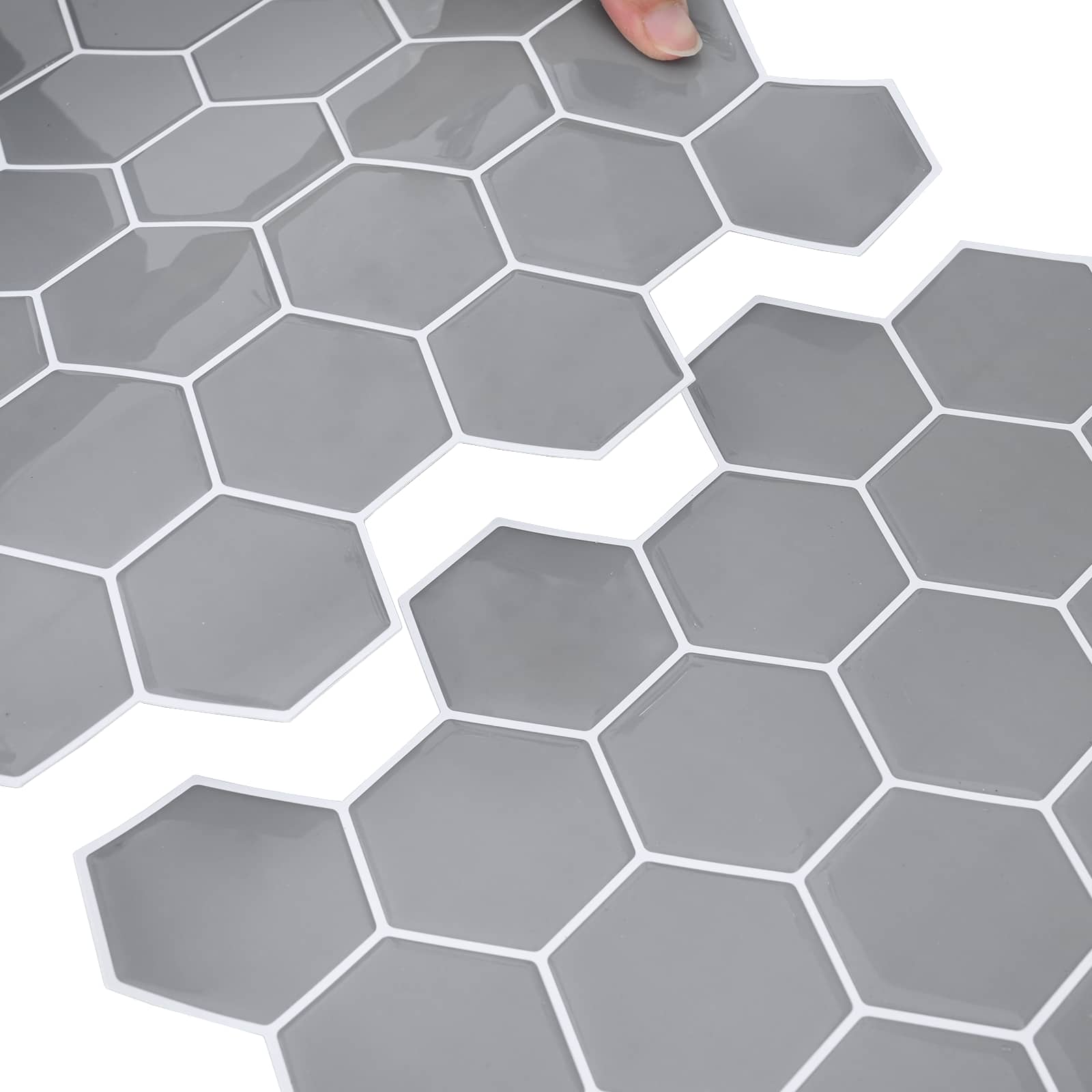 Heksagonska pločica 50 pcs Siva 30 x 30 cm Poliuretan i PET