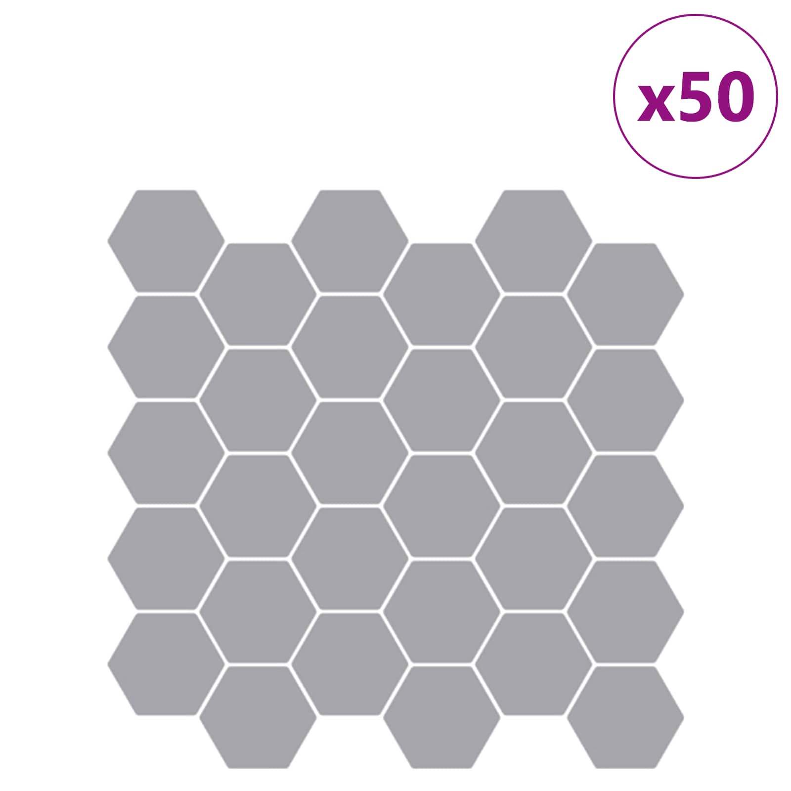 Heksagonska pločica 50 pcs Siva 30 x 30 cm Poliuretan i PET