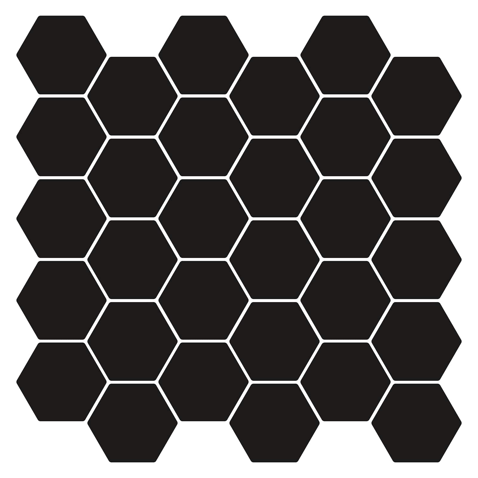 Heksagonska pločica 50 pcs Crna 30 x 30 cm Poliuretan i PET