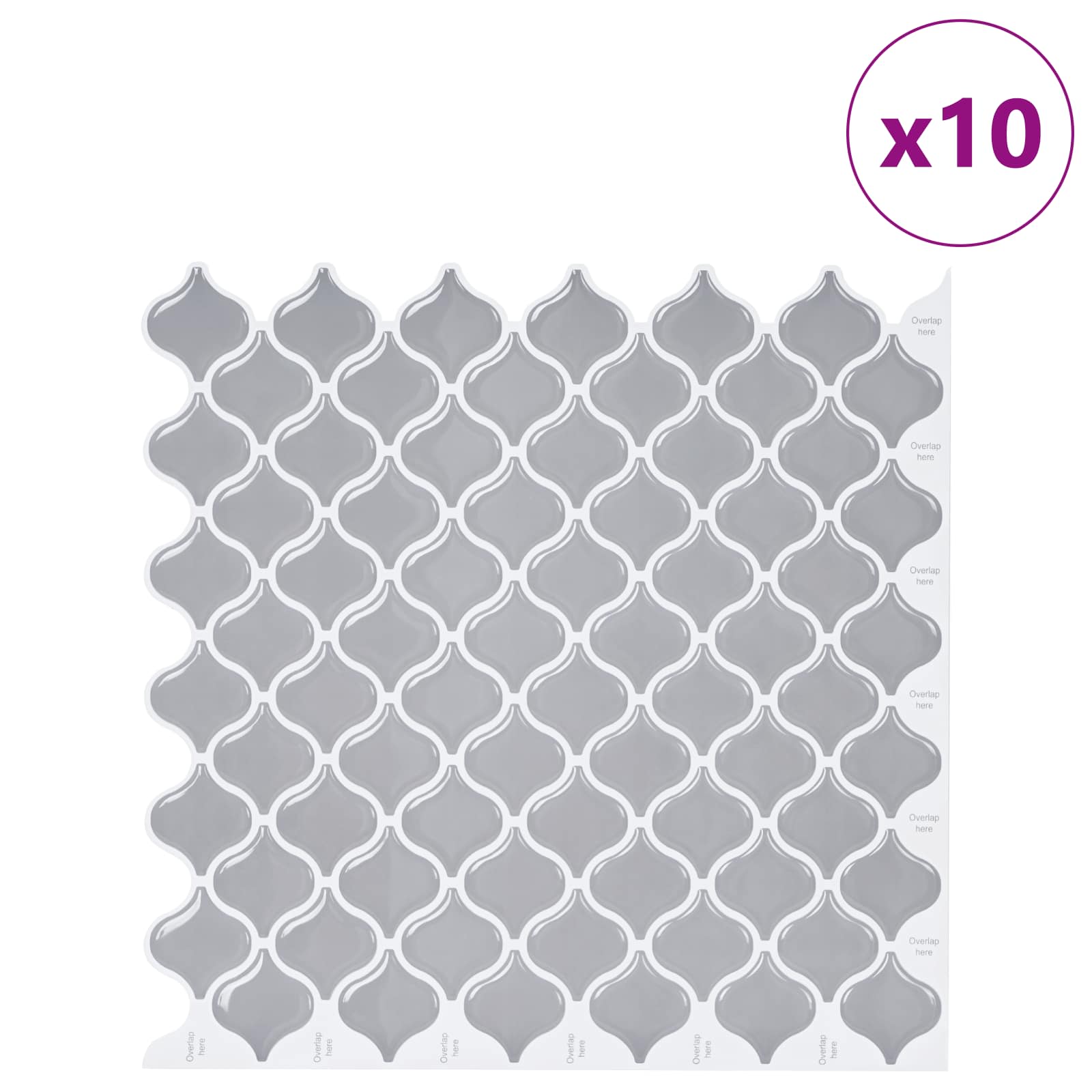 Lanturn ploča 10 pcs Siva 27 x 27 cm Poliuretan i PET