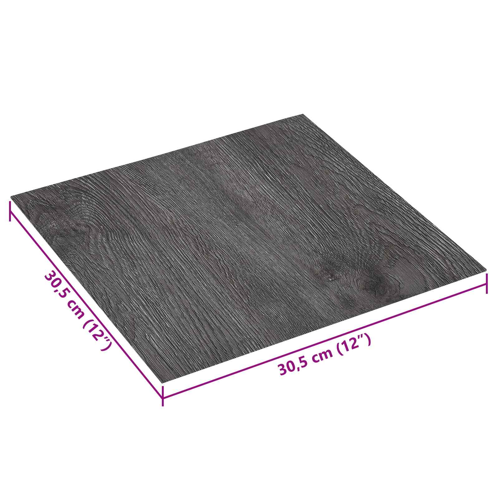 Samoljepljive Pločice za Pod Tamno smeđa i crna 30,5 x 30,5 cm
