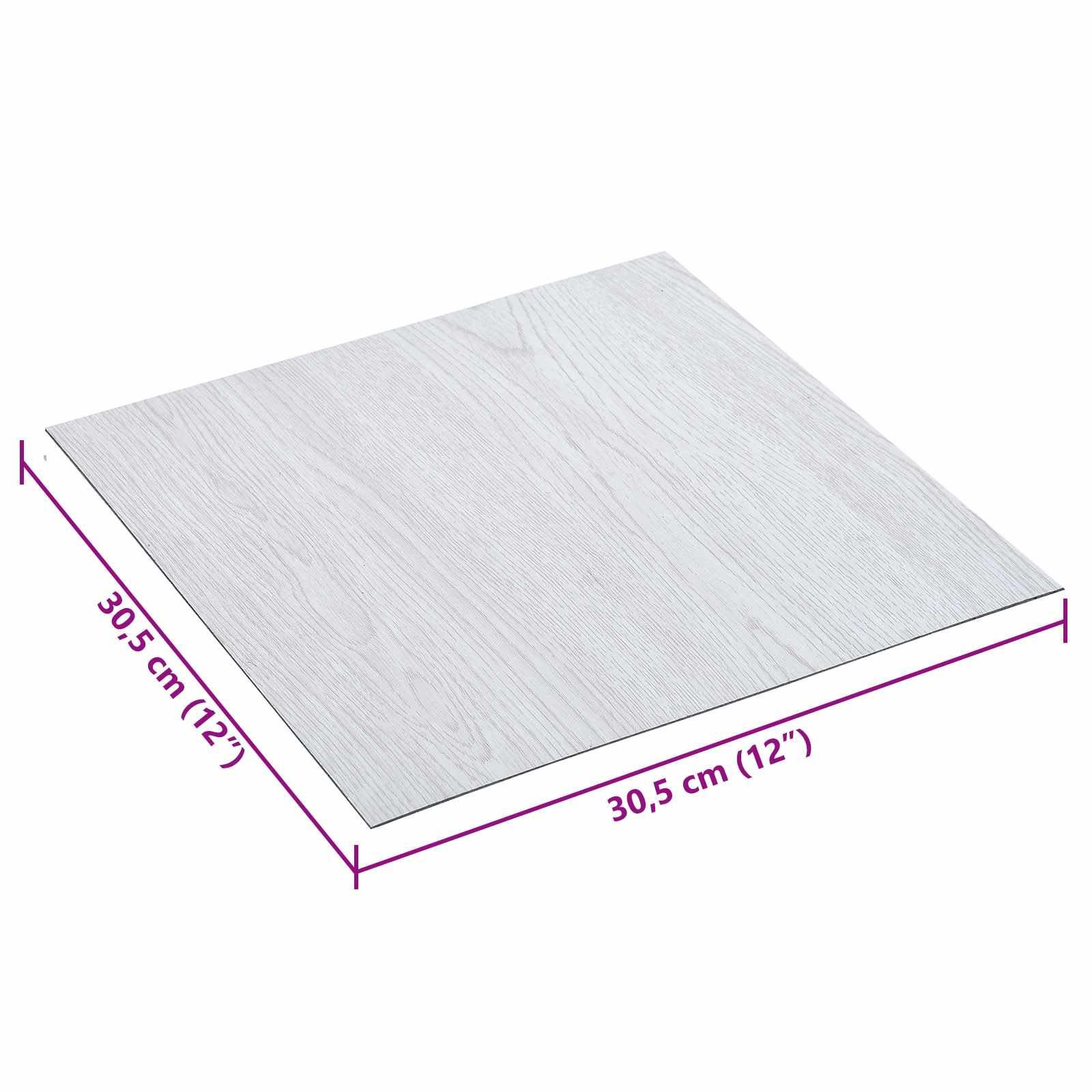 Samoljepljive Pločice za Pod 30,5 x 30,5 cm 20 pcs PVC Bijela