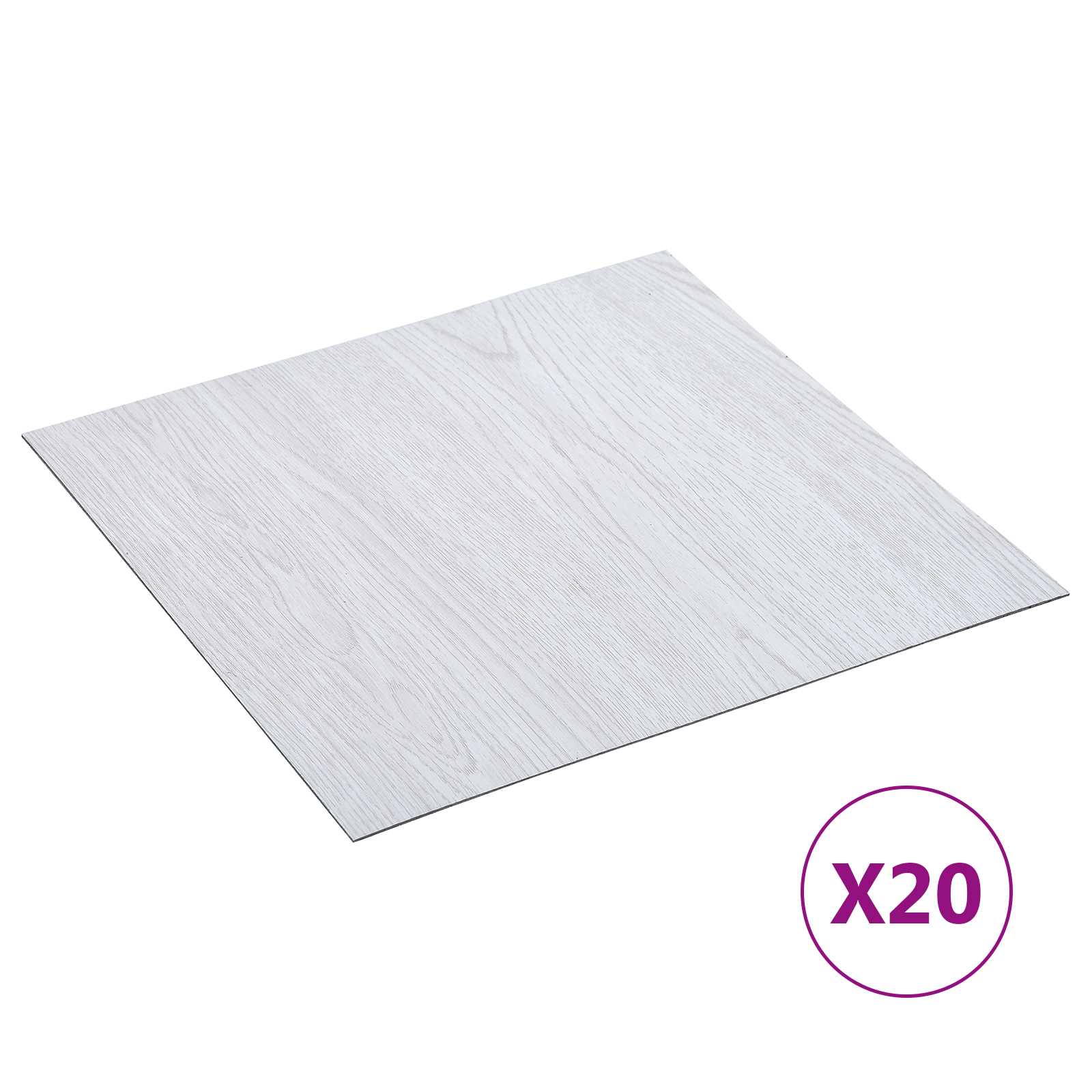 Samoljepljive Pločice za Pod 30,5 x 30,5 cm 20 pcs PVC Bijela