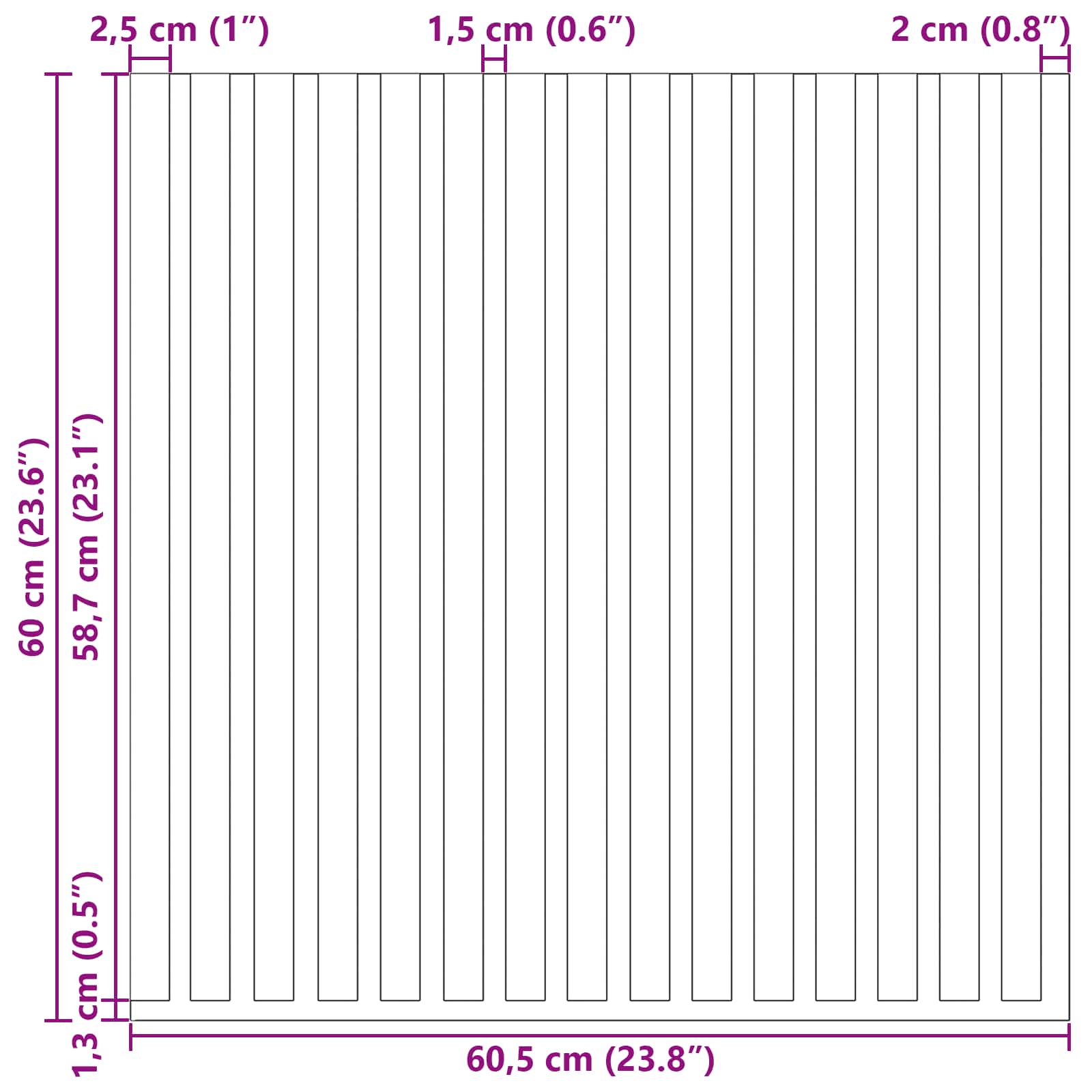 Zidne panele 8 pcs Antracit 60,5 x 60 cm