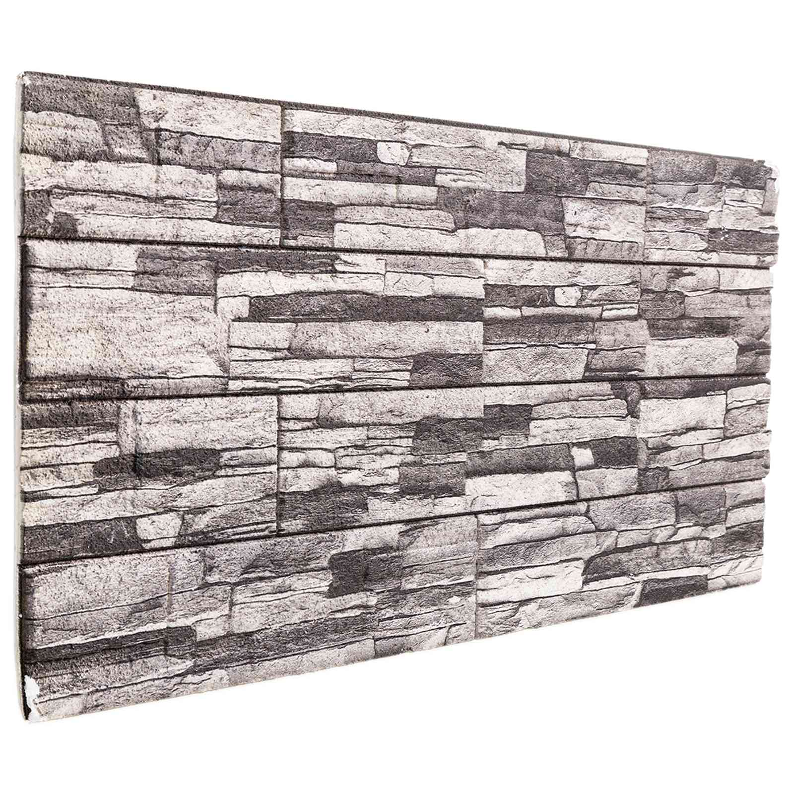 Zidne panele 10 pcs Tamno siva i svijetlo siva 100 x 50 cm