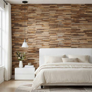 Zidne panele 10 kom. Prirodna 56 x 18 x 2 cm Čvrsto teak drvo