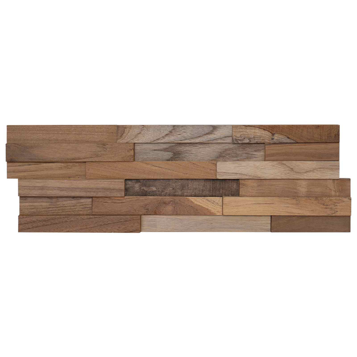 Zidne panele 10 kom. Prirodna 56 x 18 x 2 cm Čvrsto teak drvo