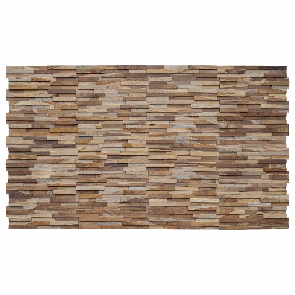 Zidne panele 10 kom. Prirodna 56 x 18 x 2 cm Čvrsto teak drvo