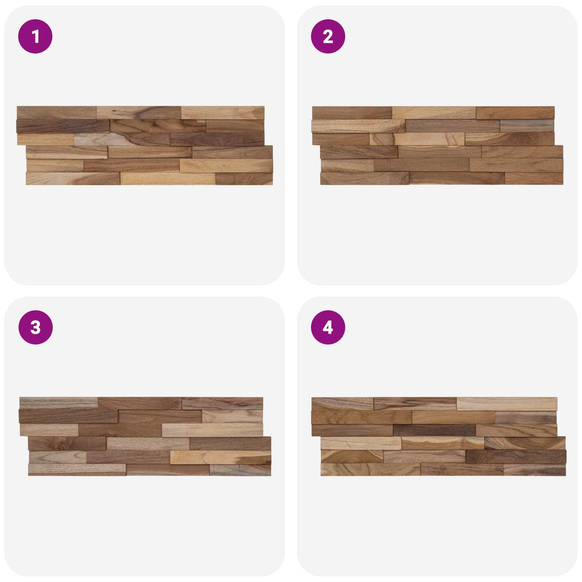 Zidne panele 10 kom. Prirodna 56 x 18 x 2 cm Čvrsto teak drvo