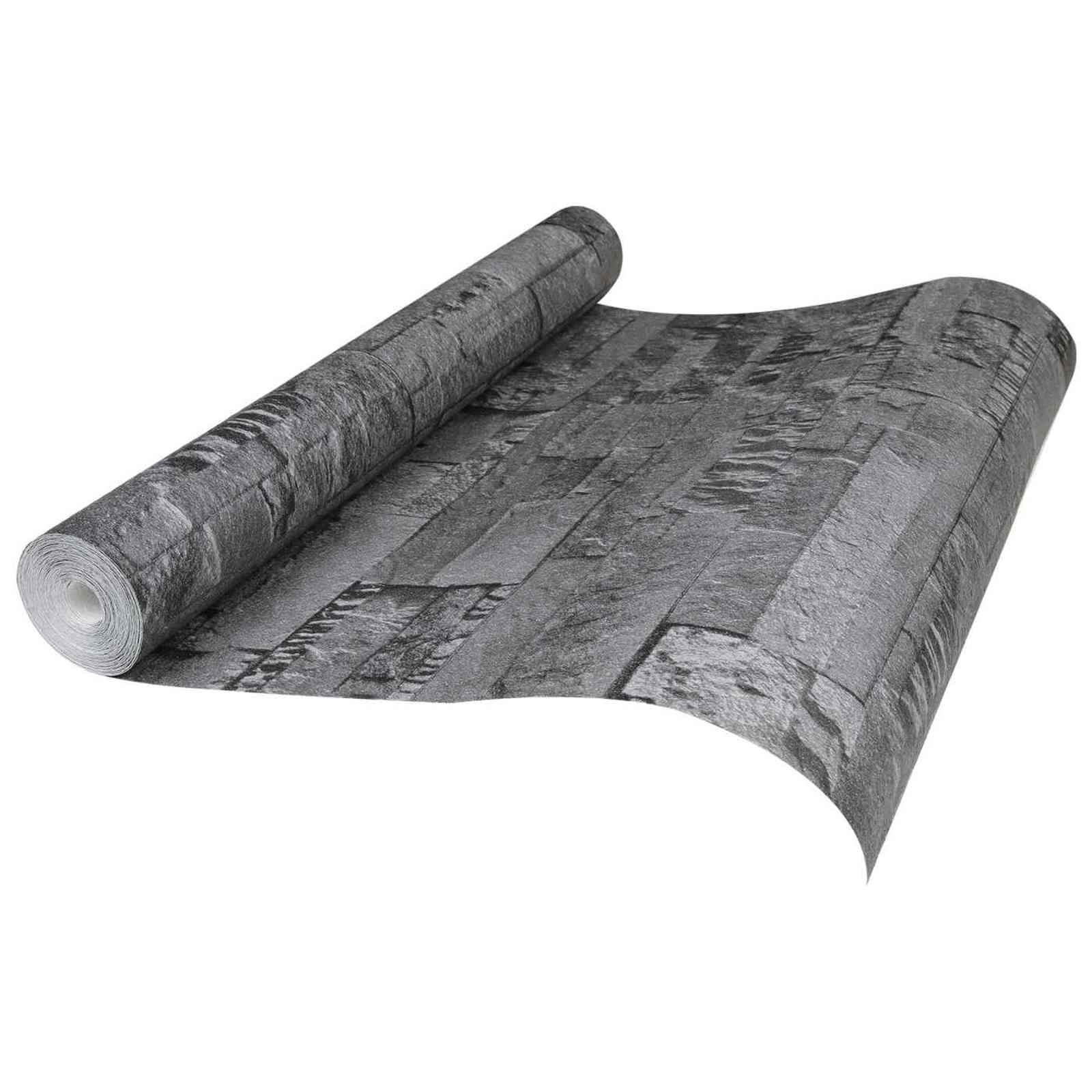 3D tapeta kamena Crna 10 x 0,53 m N woven tkanina