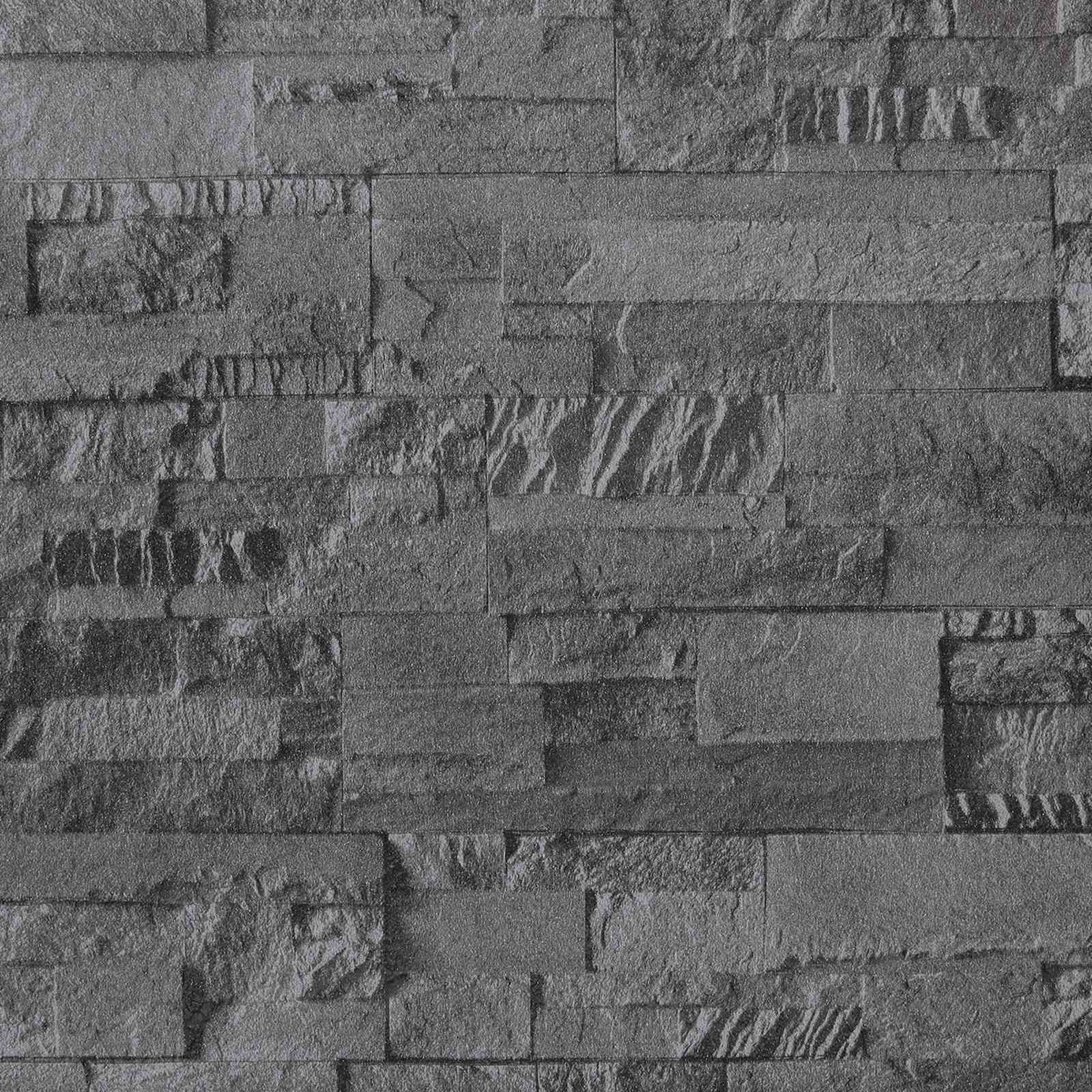 3D tapeta kamena Crna 10 x 0,53 m N woven tkanina