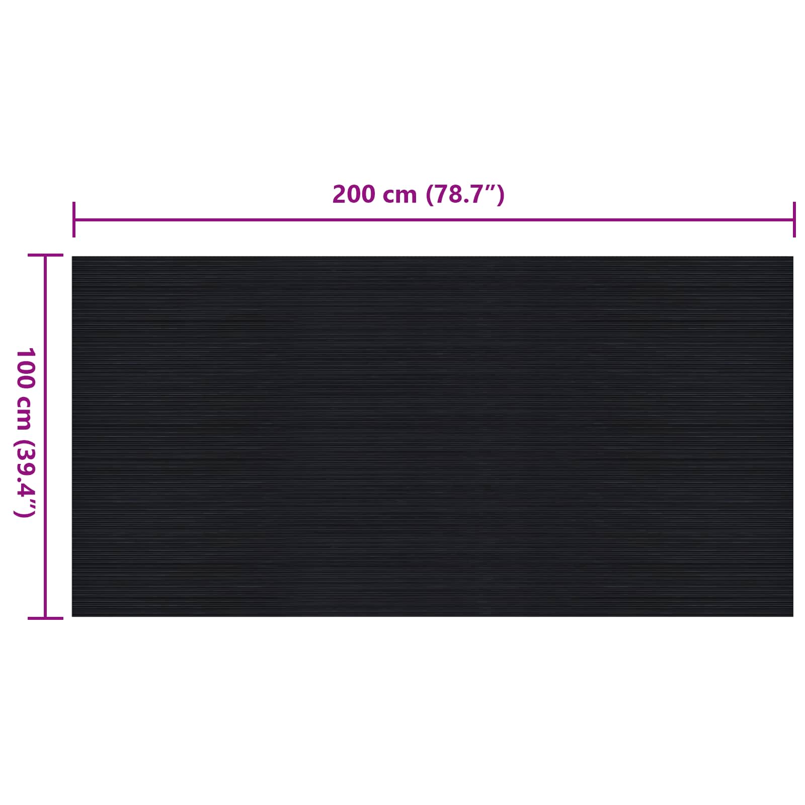 Podni mat Crna 1 x 2 m Guma
