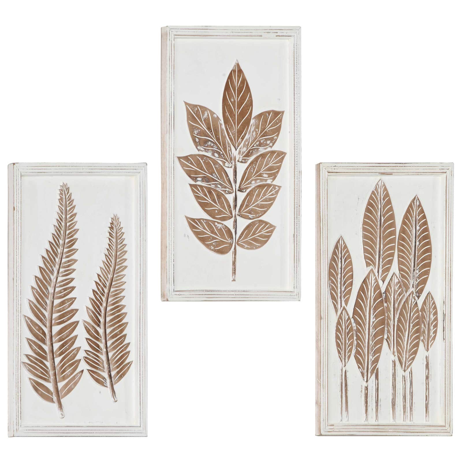 Umjetnički dekor 3 pcs Smeđa i bijela 40 x 40 x 1,5 cm