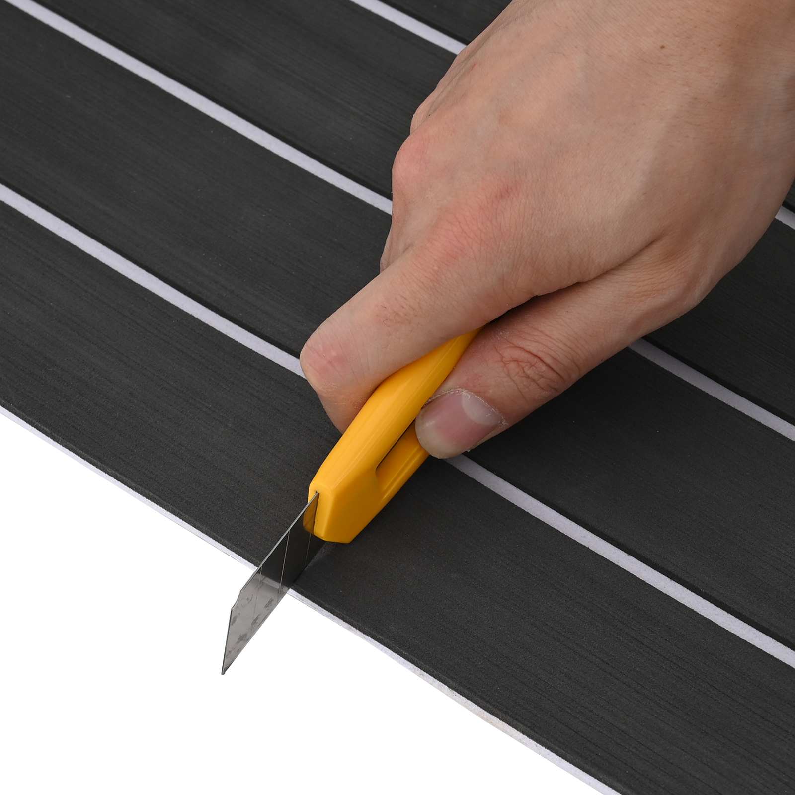 Prostirka za čamce Prugasti Tamno siva i bijela 240 x 90 cm EVA