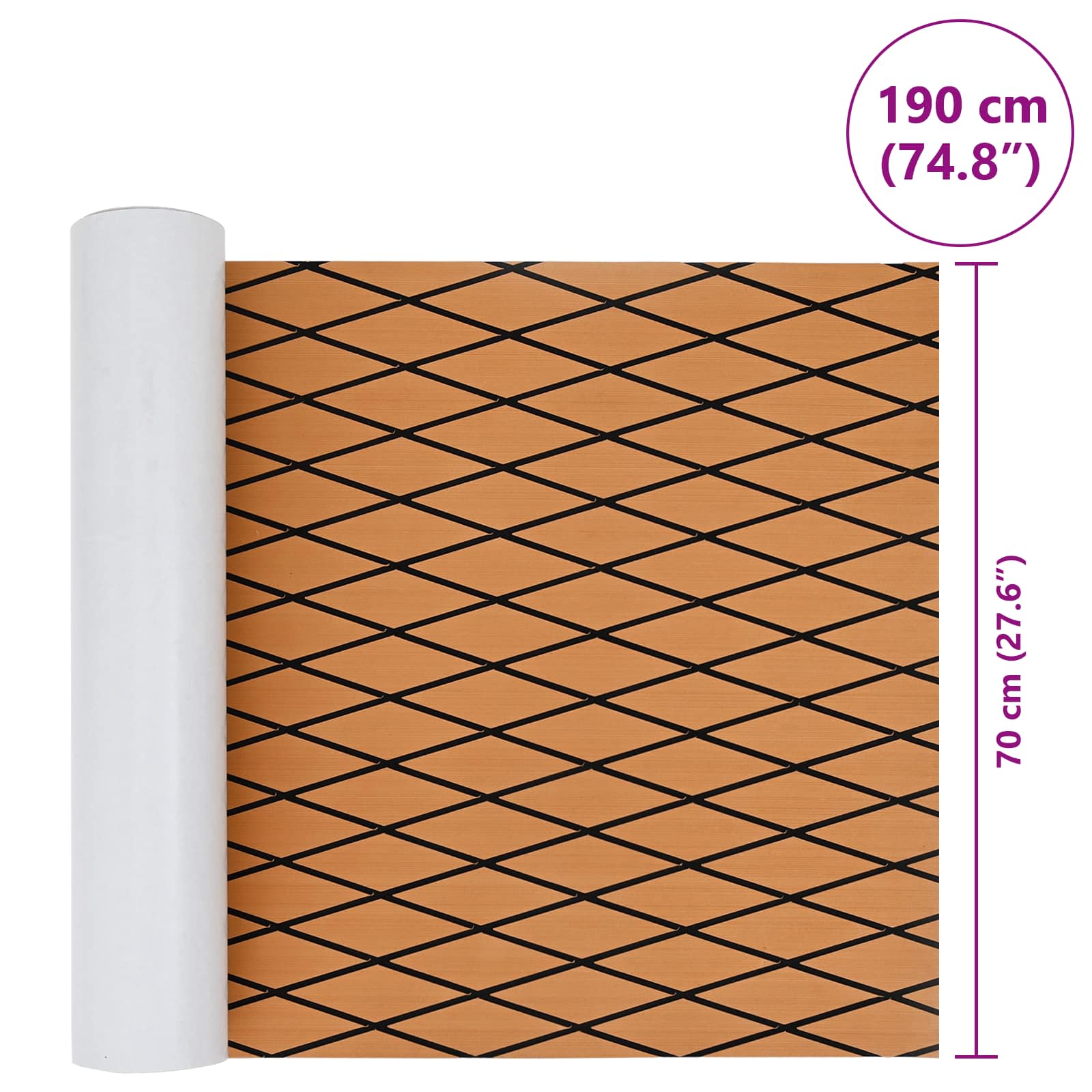 Prostirka za čamce Prugasti Smeđa i crna 190 x 70 cm EVA