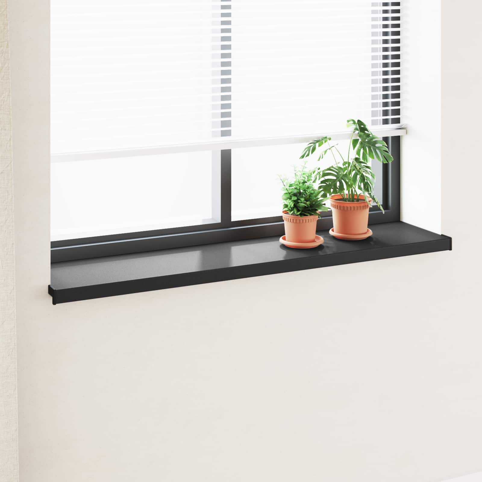 Prozorska klupčica Crno s drvenim uzorkom 140 x 30 x 4,5 cm PVC