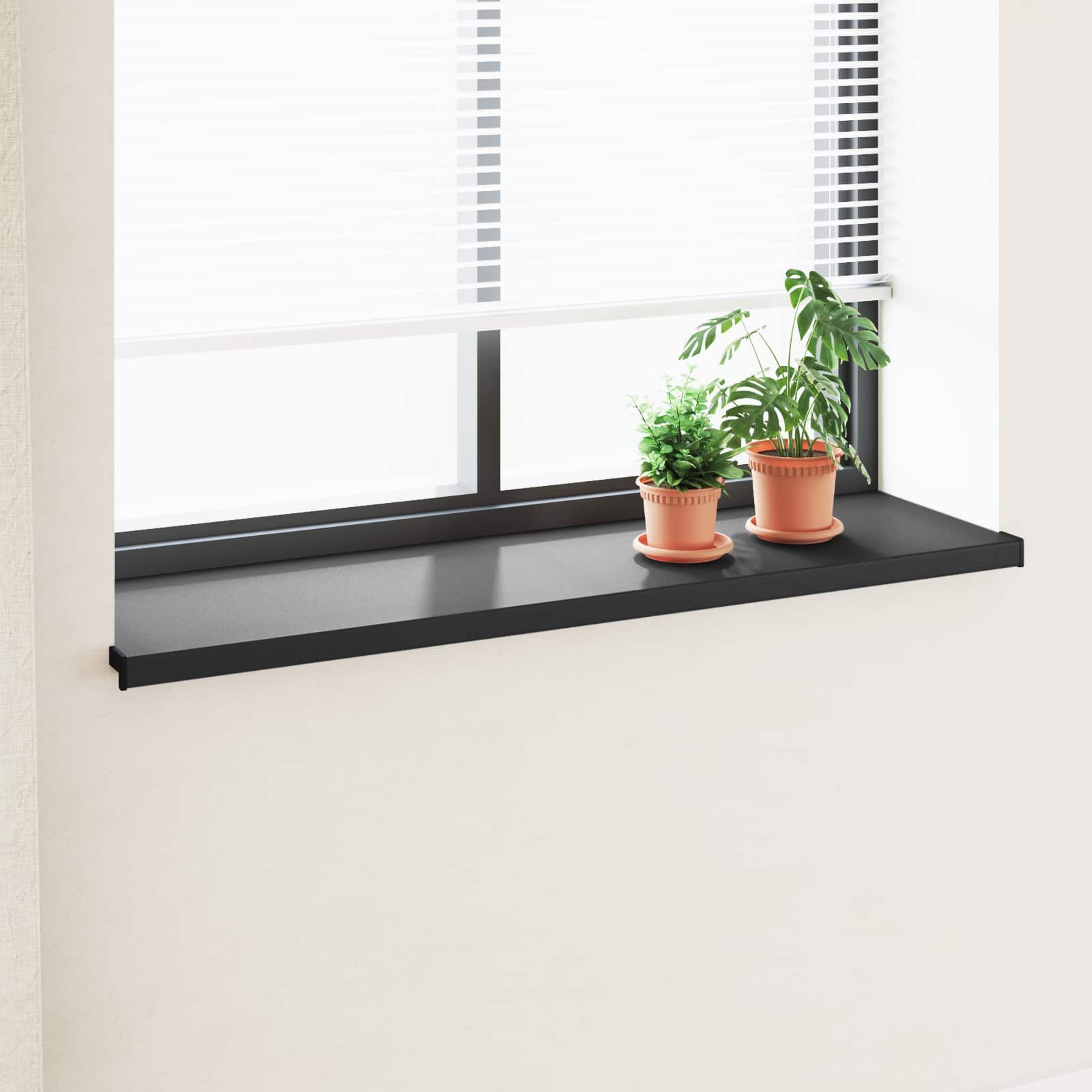 Prozorska klupčica Crno s drvenim uzorkom 120 x 40 x 4,5 cm PVC