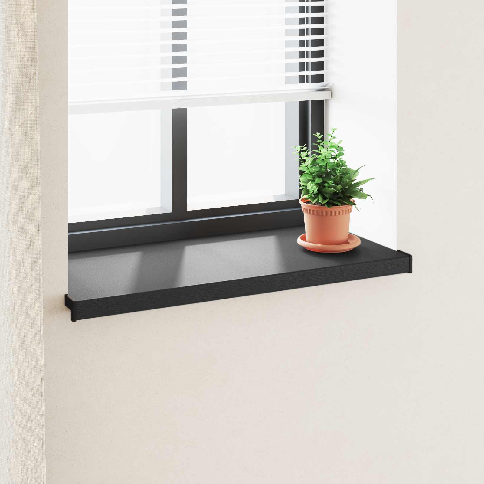 Prozorska klupčica Crno s drvenim uzorkom 60 x 45 x 4,5 cm PVC