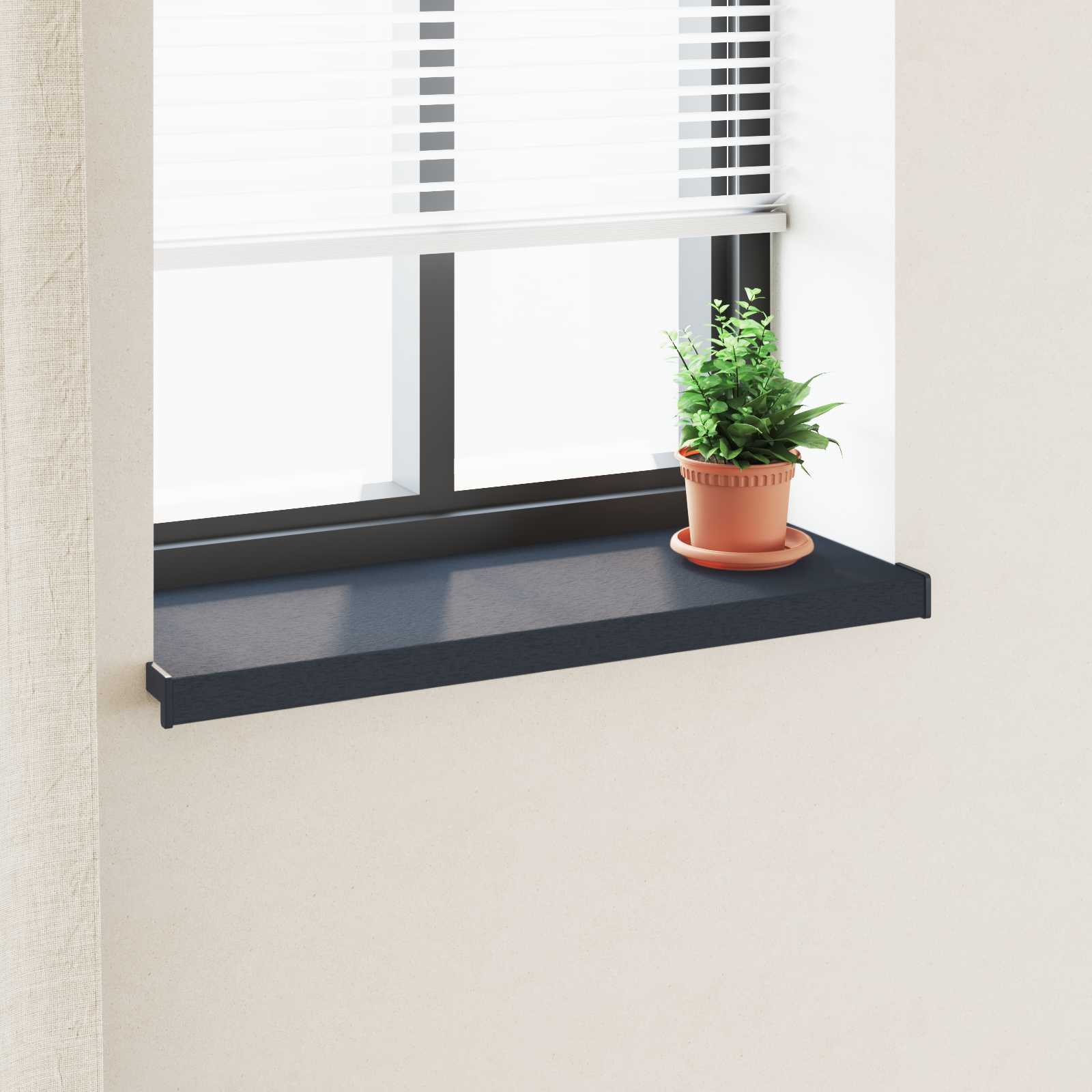 Prozorska klupčica Antracit s drvenim uzorkom 60 x 30 x 4,5 cm