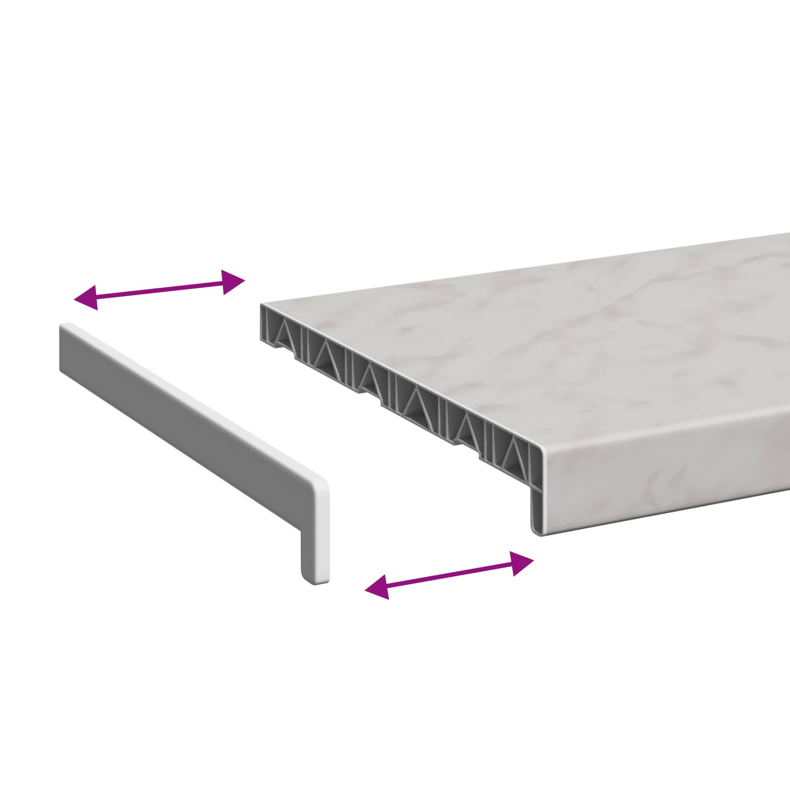 Prozorska klupčica Mramorna tekstura 100 x 35 x 4,5 cm PVC