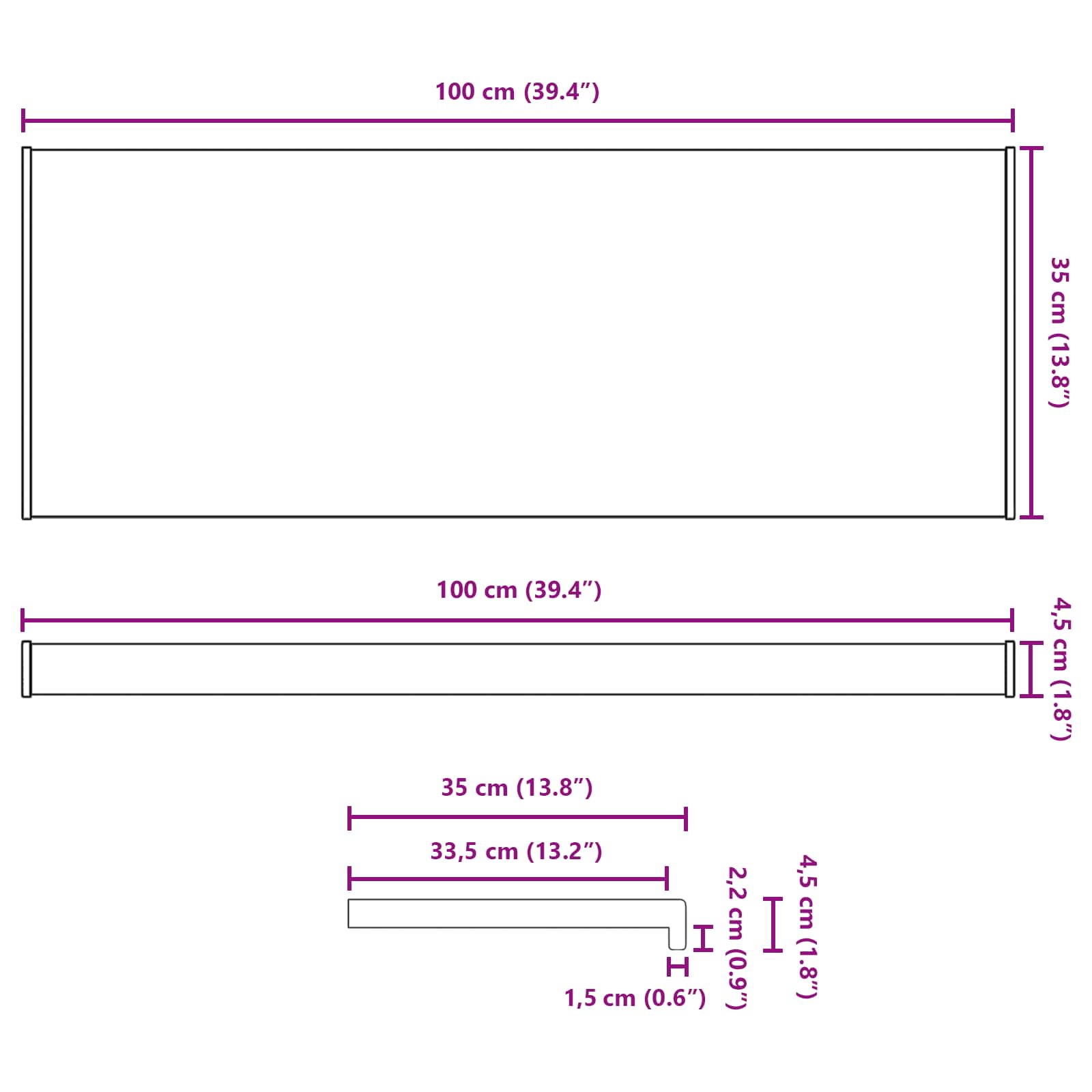 Prozorska klupčica Mramorna tekstura 100 x 35 x 4,5 cm PVC