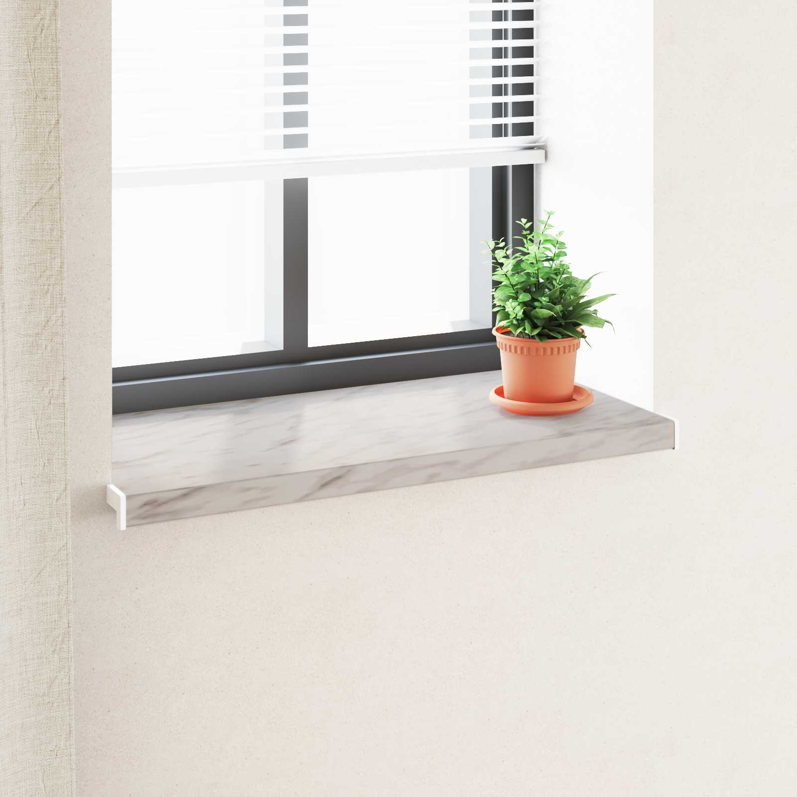 Prozorska klupčica Mramorna tekstura 100 x 40 x 4,5 cm PVC